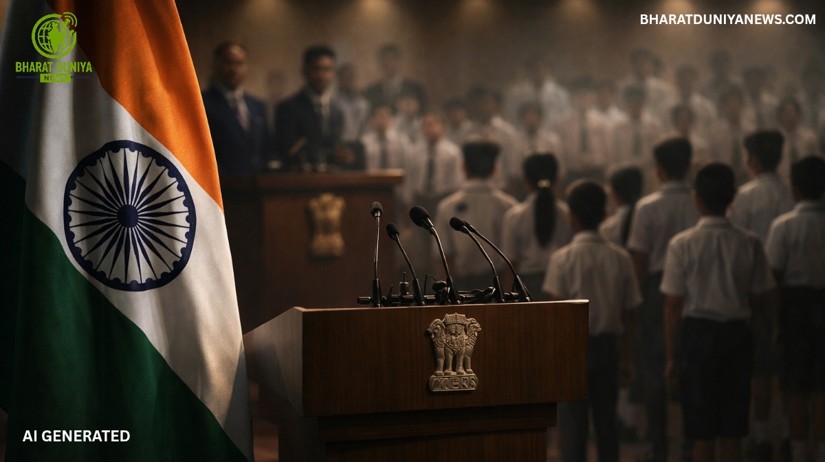 केंद्र सरकार द्वारा वंदे मातरम और राष्ट्रगान से जुड़े नए दिशानिर्देशों का प्रतीकात्मक दृश्य